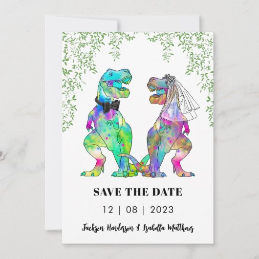 Save The Date Dinosaur Mariage à thème (Devant)
