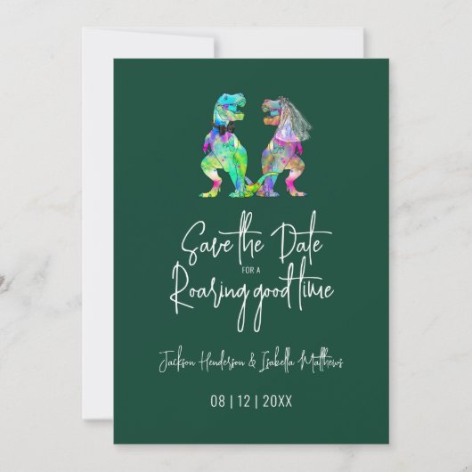 Save The Date Dinosaur Mariage Funny T-Rex mariée et mariée (Devant)