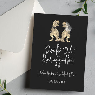 Save The Date Dinosaur Mariage noir et blanc
