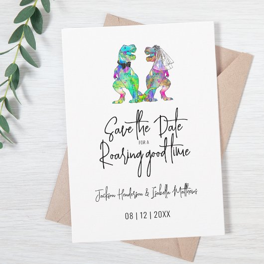 Save The Date Dinosaur mariée et Mariage de chambre