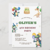 Save The Date Dinosaures d'anniversaire mignon anniversaire de e (Devant)