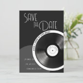 Save The Date Dis Vinyle Rétro 70s Noir et Blanc Minimal (Debout devant)