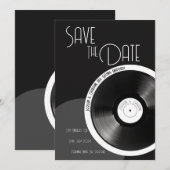 Save The Date Dis Vinyle Rétro 70s Noir et Blanc Minimal (Devant / Derrière)
