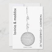Save The Date Disco moderne noir et blanc Photo QR Code Mariage (Devant)