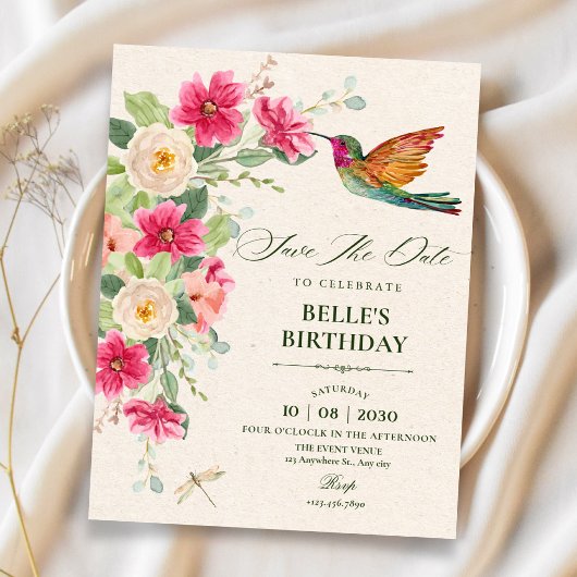 Save The Date Disposition floral élégant et doux