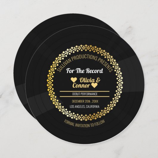 Save The Date Disque de musique | Mariage amusant (Devant / Derrière)