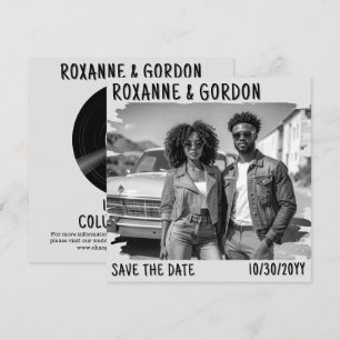 Save The Date Disque vinyle noir et blanc Musique Rétro