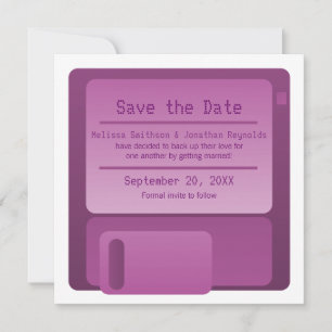 Save The Date Disquette Enregistrer la date de l'annonce, violet