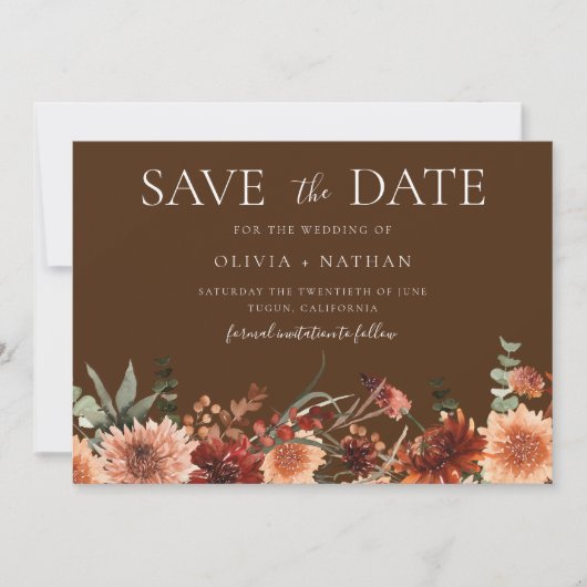 Save The Date Divine Boho Mariage Beau Enregistrer La Date (Devant)