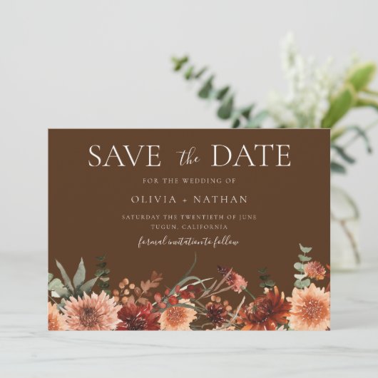 Save The Date Divine Boho Mariage Beau Enregistrer La Date (Debout devant)
