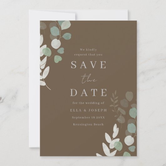 Save The Date Divine verdure Mariage élégant (Devant)