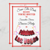 Save The Date Divorce Party à Las Vegas Fabulous Stars - (Devant / Derrière)