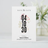Save The Date Document A4 de sauvegarde de date floral gris (Debout devant)