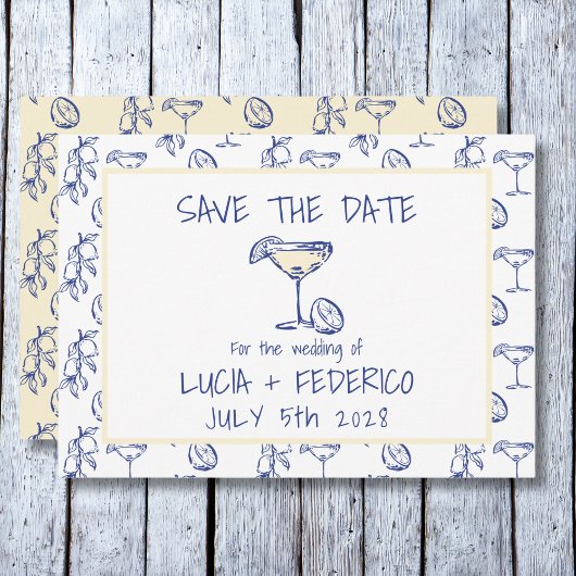 Save The Date Dolce Vita Limoncello Beurre jaune Enregistrer la