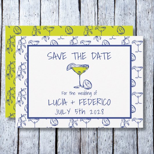 Save The Date Dolce Vita Limoncello boire un mariage Enregistrer