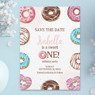 Save The Date Donut Sweet One Girl Sprinkings 1er anniversaire