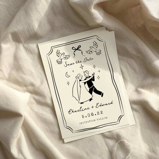 Save The Date Doodle à main fantaisie