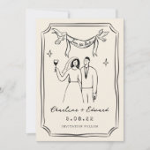 Save The Date Doodle Dessiné à la Main Fantaisiste (Devant)