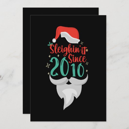 Save The Date Dormir depuis 2010 Noël Anniversaire Père Noël (Devant / Derrière)