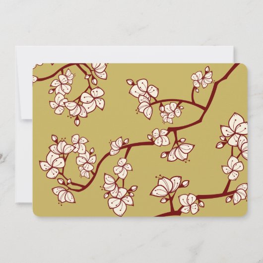 Save The Date Double Bonheur des fleurs de pêche Photo chinoise  (Dos)