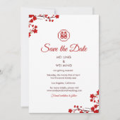 Save The Date Double Bonheur Elégant Mariage chinois (Devant)