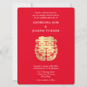 Save The Date Double Bonheur & Mandarin Canards Mariage chinois (Devant)