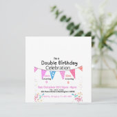 Save The Date Double Fête d'Anniversaire (Debout devant)