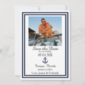 Save The Date Double Marine Trim Nautique - Enregistrer la date (Devant)