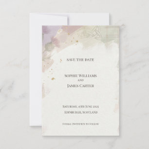 Save The Date Douce Fleur de Nœud Celtique Mariage Aquarelle