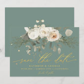 Save The Date Douce flore botanique de mariage à la sauge (Devant / Derrière)