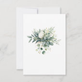 Save The Date Douce Mariage Floral Vert Pâle Accent Or (Dos)