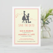 Save The Date Douce Proposition Silhouette Enregistrez la Date ( (Debout devant)