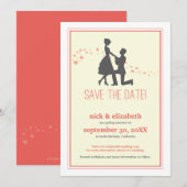 Save The Date Douce Proposition Silhouette Enregistrez la Date ( (Devant / Derrière)