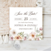 Save The Date Douche de Mariée Chic Florale Aquarelle