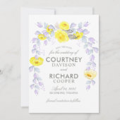 Save The Date Douche nuptiale de roses jaunes pendante (Devant)