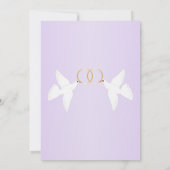 Save The Date Doves Design Mariage couleur Lilac (Dos)
