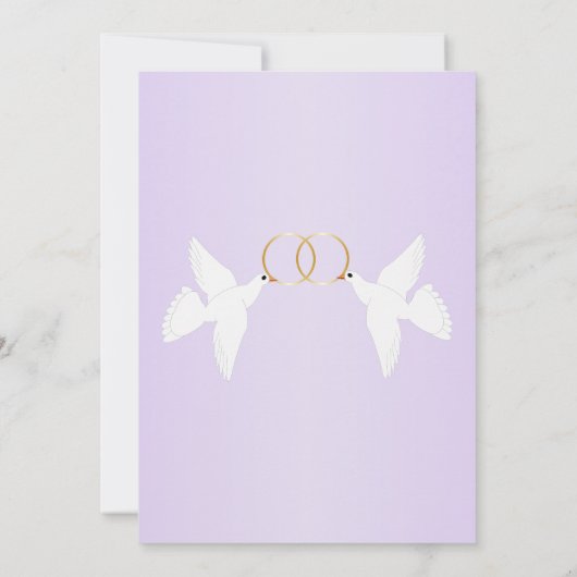 Save The Date Doves Design Mariage couleur Lilac (Dos)