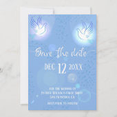 Save The Date Doves Mariage éclairage bleu (Devant)