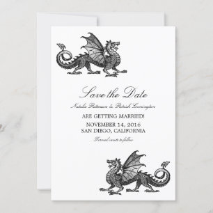 Save The Date Dragon d'argent Enregistrer l'Invitation de date