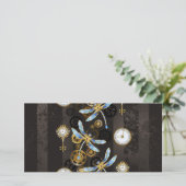 Save The Date Dragonflies de Steampunk sur arrière - plan rayé b (Debout devant)