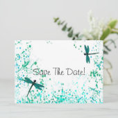 Save The Date Dragonflies turquoises Enregistrer La Date (Debout devant)