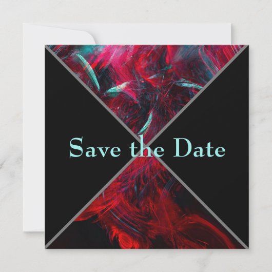 Save The Date Dramatique rouge et noir Enregistrer la date (Devant)