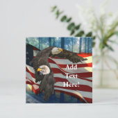 Save The Date Drapeau américain de l'aigle à tête blanche (Debout devant)