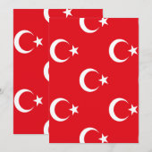 Save The Date Drapeau de la Turquie (Devant / Derrière)