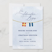 Save The Date Drapeau Maritime Nautique Monogramme Mariage Enreg (Devant)