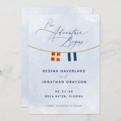 Save The Date Drapeau Maritime Nautique Monogramme Mariage Enreg (Devant / Derrière)