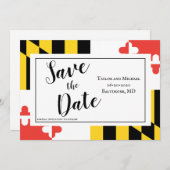 Save The Date Drapeau moderne du Maryland (Devant / Derrière)