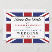 Save The Date Drapeau Union Jack Mariage Britannique Enregistrer (Devant)