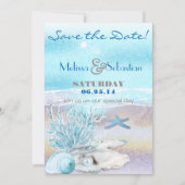 Save The Date Dream Shore Beach Dk Mariage TurquoiseEnregistrer  (Devant)