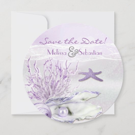 Save The Date Dream Shore Beach Orchid Wedding Enregistrer la da (Devant)